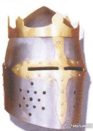 CONICAL POT HELMET - BRASS CROWN