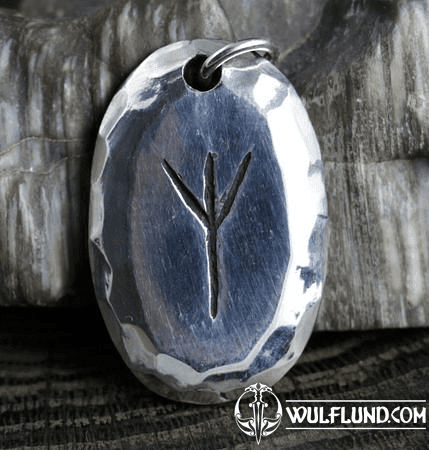 ALGIZ, RUNE, PENDENTIF EN ARGENT