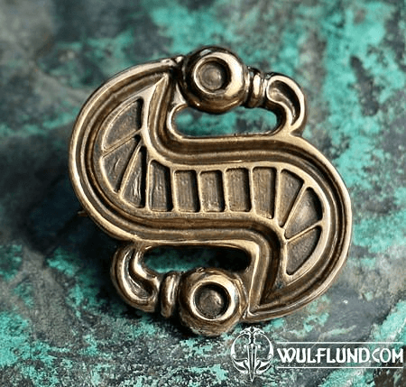 LANGOBARDIC S-SHAPED BROOCH, BRONZE, REPRODUCTION