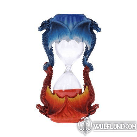 ICE FLAME FROST AND FIRE DRAGON SAND TIMER ORNAMENT