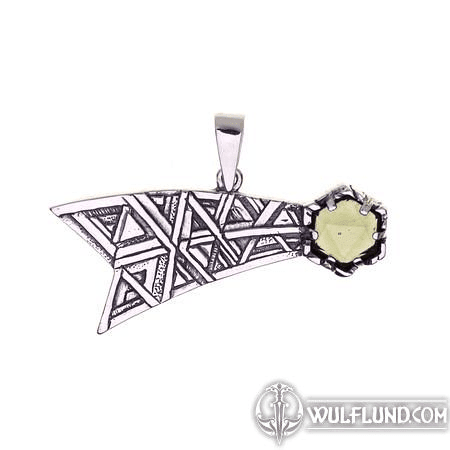 COMETA MOLDAVITE PENDENTIF ARGENT 925