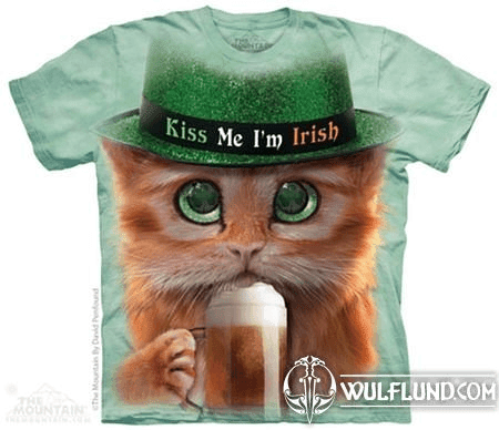 BIG FACE IRISH KITTY - CAT T-SHIRT THE MOUNTAIN