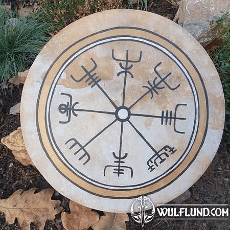 SHAMAN FRAME DRUM - VEGVISIR, GOLD