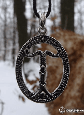 IRMINSUL, SILVERED VIKING PENDANT