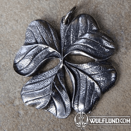 FOUR LEAF CLOVER, PEWTER PENDANT