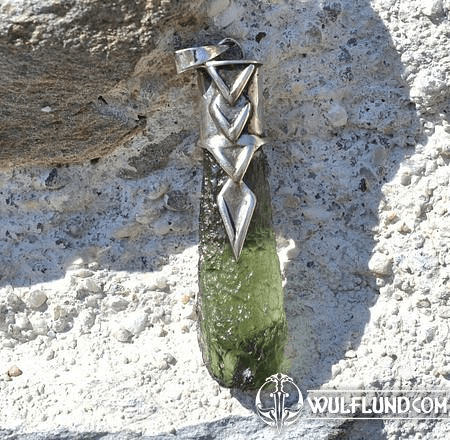 THETA AQUARII, STERLING SILVER MOLDAVITE PENDANT