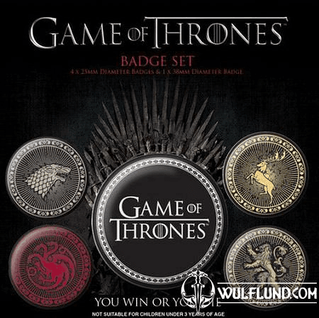 GAME OF THRONES PIN BADGES, SET OF 5