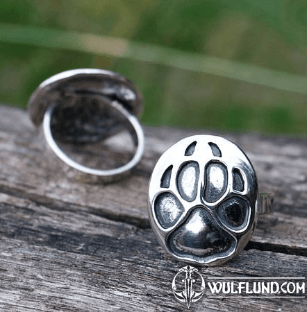 WOLF TRACK, RING, STERLING SILVER