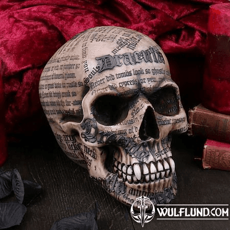 DRACULA'S TALE VAMPIRE NOVEL QUOTE SKULL 18.5 CM