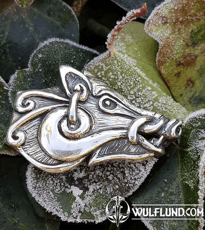 CELTIC BOAR - HEAD, PENDANT, SILVER