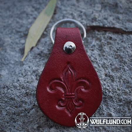 FLEUR DE LIS, KEYRING, LEATHER