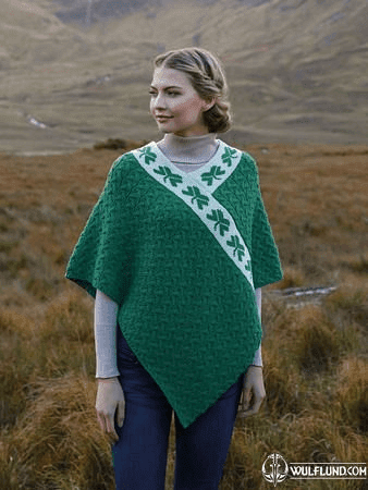 SHAMROCK, TRIANGLE PONCHO, GREEN