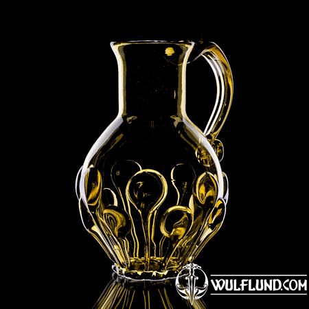 BOHEMIA - JUG, BOHEMIAN MEDIEVAL GREEN GLASS