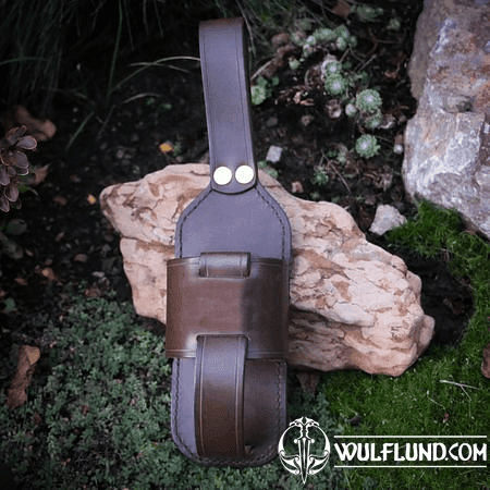 LEATHER BEER HOLDER BROWN