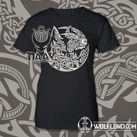 FENRIR, VIKING WOLF, LADIES T-SHIRT B&W