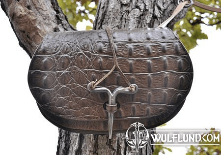 DRAGON SKIN, LEATHER BAG WITH FORGED NEEDLE