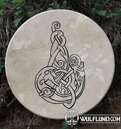 CELTIC WOLF, SHAMANIC FRAME DRUM