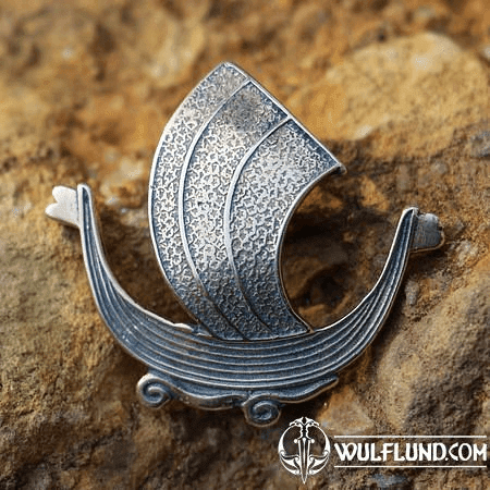 DRAKKAR, VIKING SHIP, AMULET, BRONZE