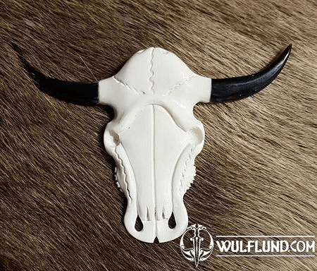 BISON, CARVED ANTLER PENDANT