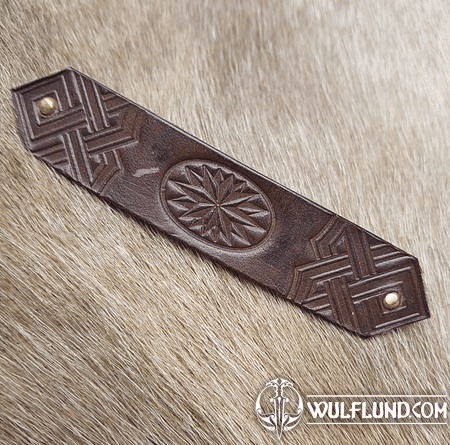 ART DECO, LEATHER HAIR CLIP, BROWN