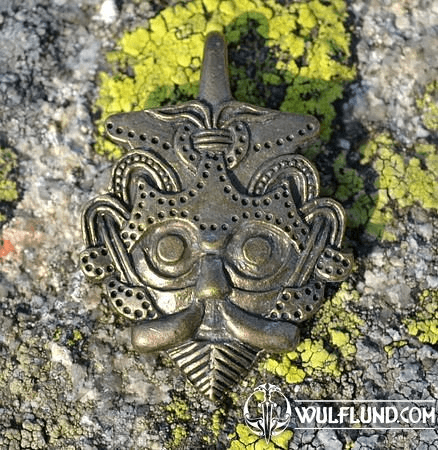 GNEZDOVO, WIKINGER, MASKEN-AMULETT AUS ZINN