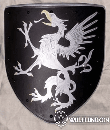 SILVER  DRAGON - PAINTED SHIELD
