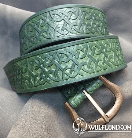 CELTICA, LEATHER BELT, GREEN