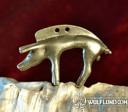 BOAR FROM GALLIA, 1ST CENTURY, BRASS FINISH