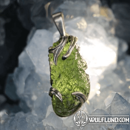 LIBRA PENDENTIF EN ARGENT, MOLDAVITE AG 925