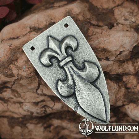 FLEUR DE LIS VIKING STRAP END, ZINC