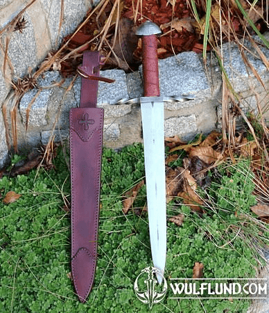 FREDRIK, MEDIEVAL TEMPLAR DAGGER WITH SEATH