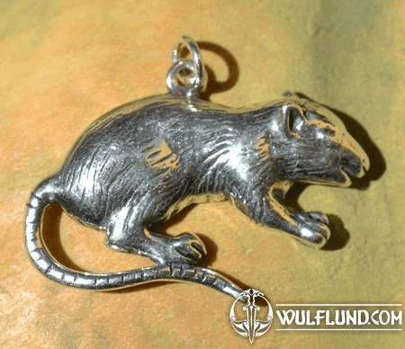 RAT, SILVER PENDANT, 925