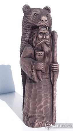 VELES, SLAVIC GOD, CARVED WOODEN FIGURINE