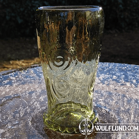 GLASS WITH CELTIC SPIRALS