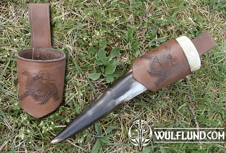 HORN 0,3 L AND LEATHER HOLDER, ODIN