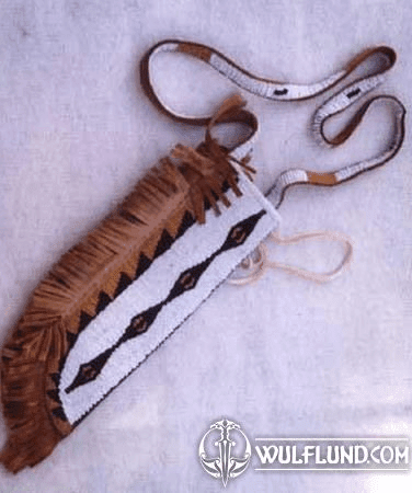 PORCUPINE QUILLED AND BEADED KNIFE SHEATHS - PORCUPINE QUILLED KNIFE SHEATHS, QUILLWORK KNIFE SHEATH