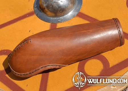 LEATHER BRACER WITH ELBOW PROTECTION, THICK LEATHER
