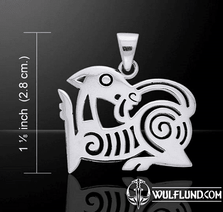 VIKING BEASTS, BORRE STYLE PENDANT, SILVER 925