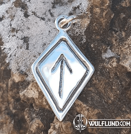 TIWAZ, RUNE, PENDENTIF, ARGENT