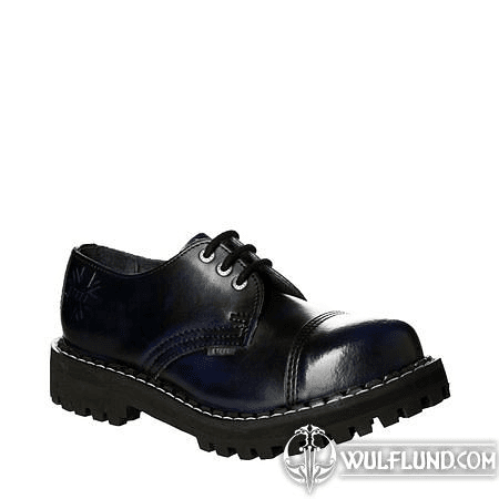 LEATHER BOOTS STEEL BLUE 3-EYELET-SHOES