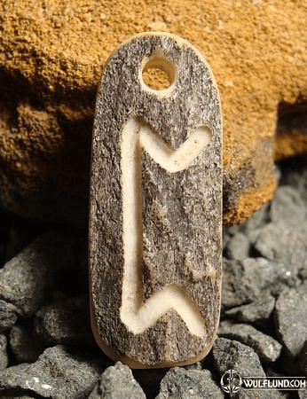 PERTHO, DEER ANTLER RUNE PENDANT