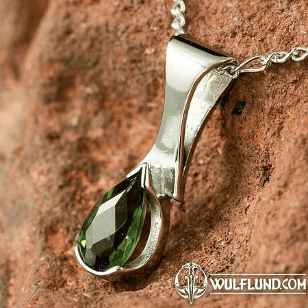 PLACIDA, MOLDAVITE SILVER PENDANT