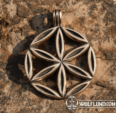 SUN FLOWER, BRONZE PENDANT