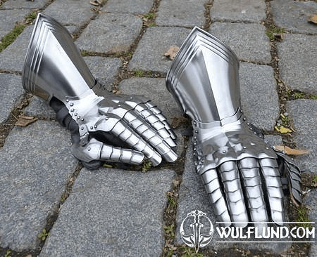 MEDIEVAL FINGER GAUNTELTS, FOR SWORD FIGHT, POLISHED, CZECH TOP QUALITY