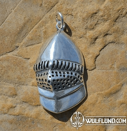 MEDIEVAL HELMET, SILVER PENDANT, AG 925