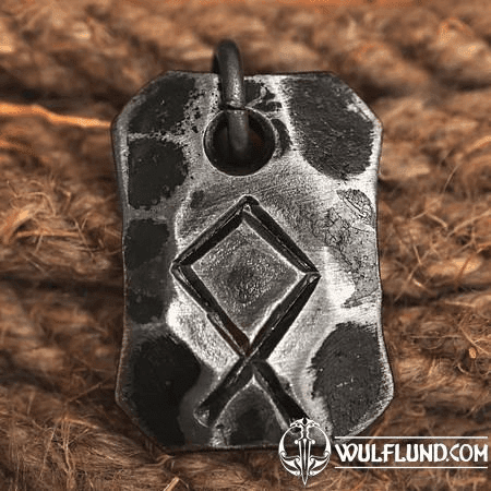 OTHALA, FORGED IRON RUNE PENDANT