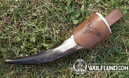 HORN AND LEATHER HOLDER, CELTIC