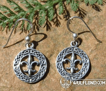 FLEUR DE LIS, SILVER EARRINGS, AG 925