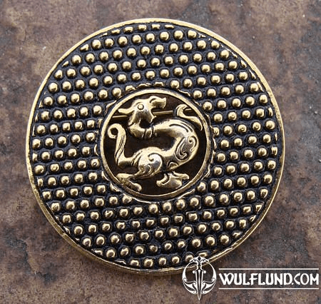 ROUND DRAGON BROOCH