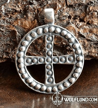 CROIX SOLAIRE SLAVE, GRANDE MORAVIE, PENDENTIF EN ARGENT, AG 925